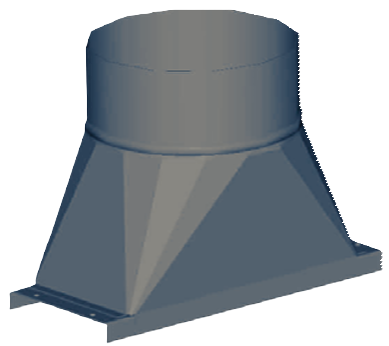 Bėginės dujų ištraukimo sistemos viršutinio išvedimo perėjimas 200mm CORAL AUTOTIVE EQUIPMENT ETL-FUS/200L 