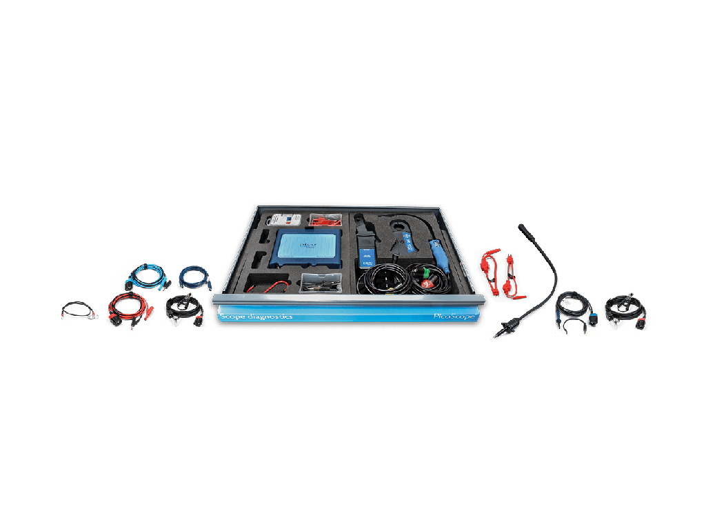 Automobiļu oscilogrāfa 4225A standarta komplekts, 2 kanāli, putu ieliktnī (PQ225, PICO)