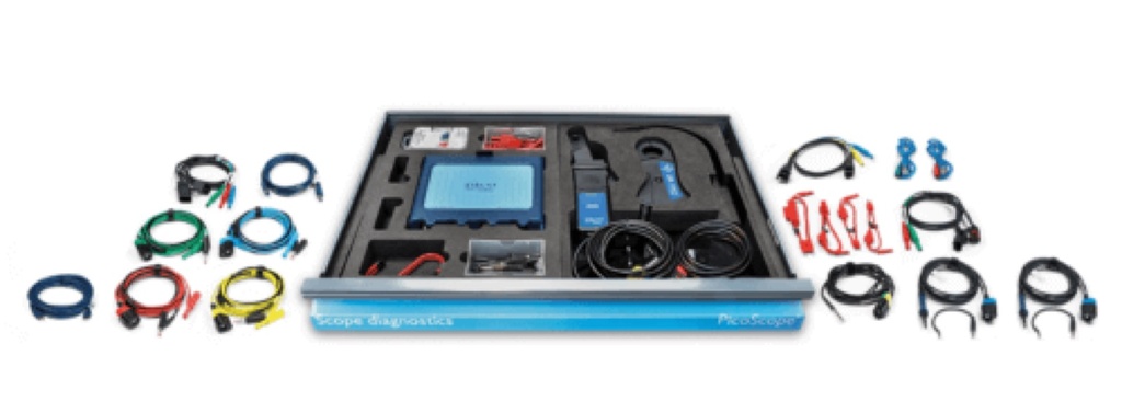 Automobiļu oscilogrāfa 4425A dīzeļdzinēju komplekts, 4 kanāli, putu ieliktnī (PQ227, PICO)