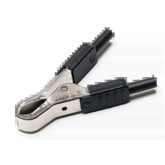 Battery clip with 4 mm socket, black (TA158, PICO)
