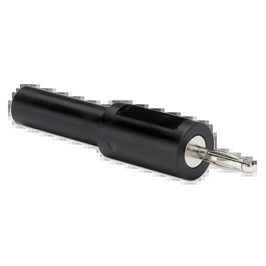 Adapteris: izoliuotas 4 mm lizdas – 2 mm kištukas, juodas (TA306, PICO)