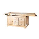 Work bench with cabinet and clamping jaws (WB210C, HOLZMANN)