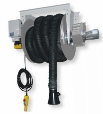 Elektriskā izplūdes šļūtenes spole ar Ø150 mm / 13 m šļūteni, Coral Automotive Equipment (AEV-MAXI-150/13-C, CORAL)