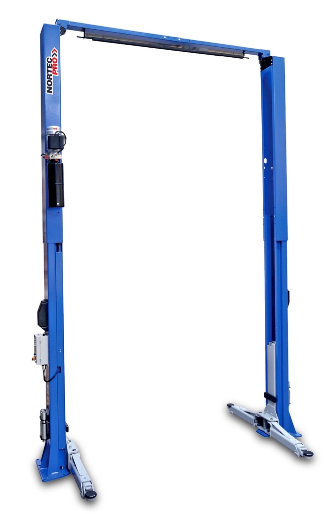 Electro-hydraulic two-post lift with top communication 5.5 T (wheel-engaging, with adapters), NORTEC (PD5500TOP, NORTEC)
