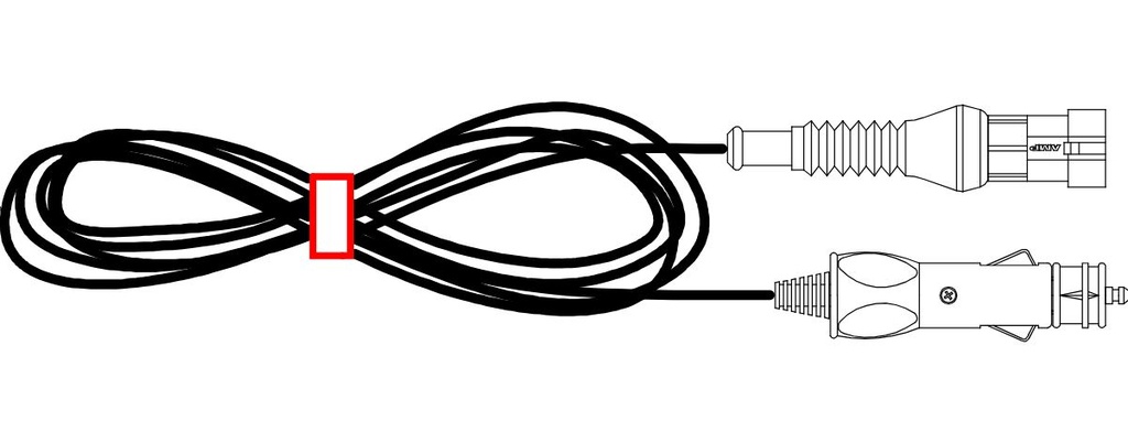 12 V piepīpētāja barošanas vads 5/20 mm (3902216, TEXA)