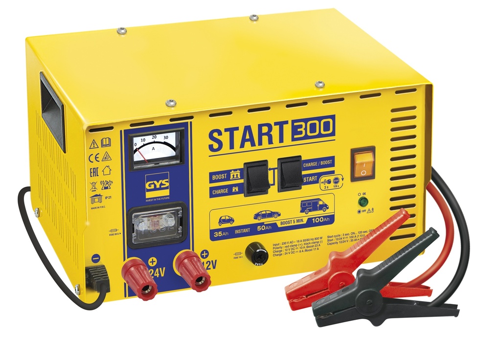 Akumulatoru lādētājs-iedarbinātājs START 300 - 12/24V (025547, GYS)
