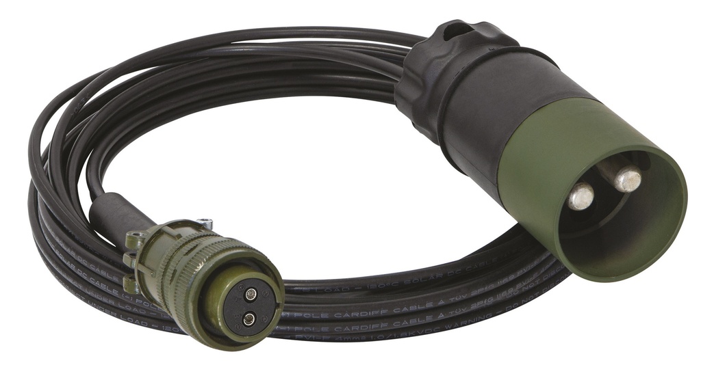 Kabeliai 5,0 m - 4 mm² NATO / 2 kontaktų kištukas, GYSFLASH XTREM (025837, GYS)