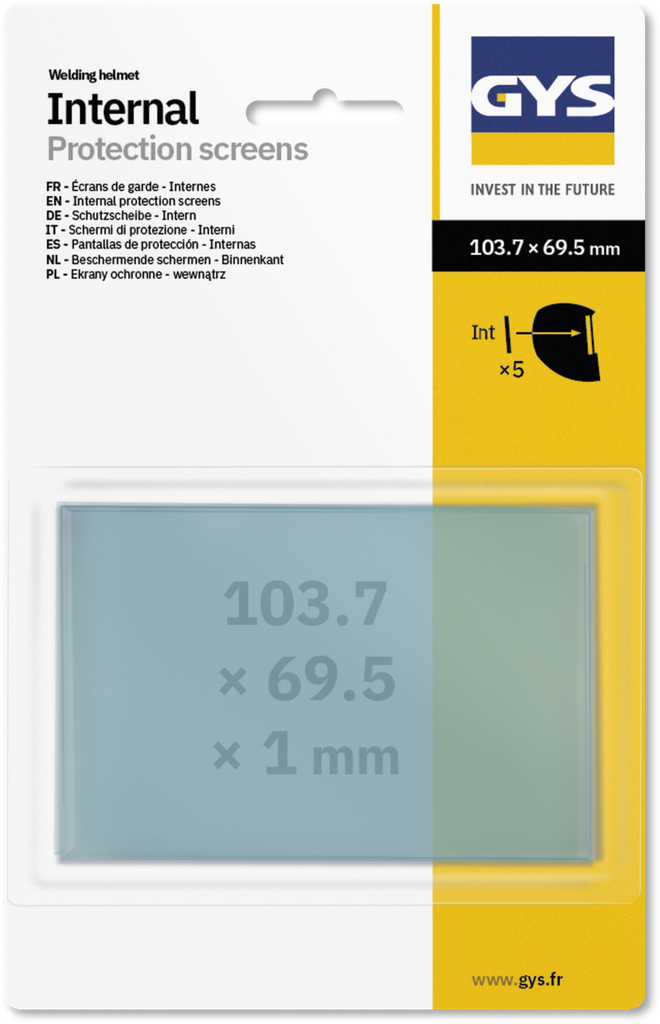 Iekšējie aizsargstikli 103,7 × 69,5 mm (ZEUS/ERGOTECH) (043695, GYS)