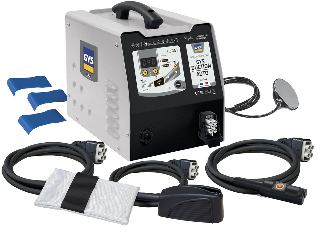 Indukcijas sildītājs GYSDUCTION AUTO BODY SHOP (ģenerators + 3 induktori + ķīļi + pedālis) (048799, GYS)