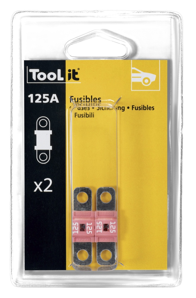 2 x 125A FUSES PACK / GYSFLASH 100-12 HF - Blister (054585, GYS)