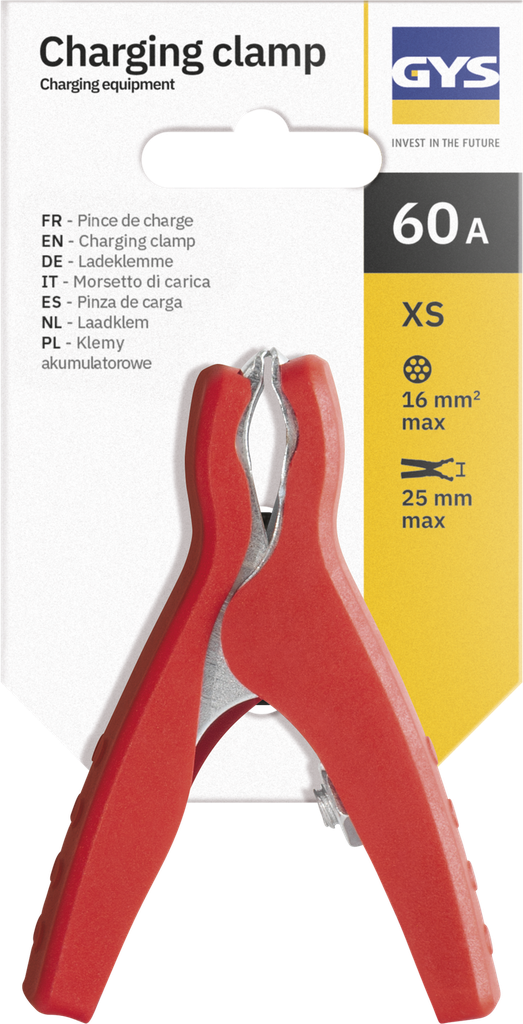 Krovimo gnybtas 60A-XS, raudonas - kortelėje (071896, GYS)