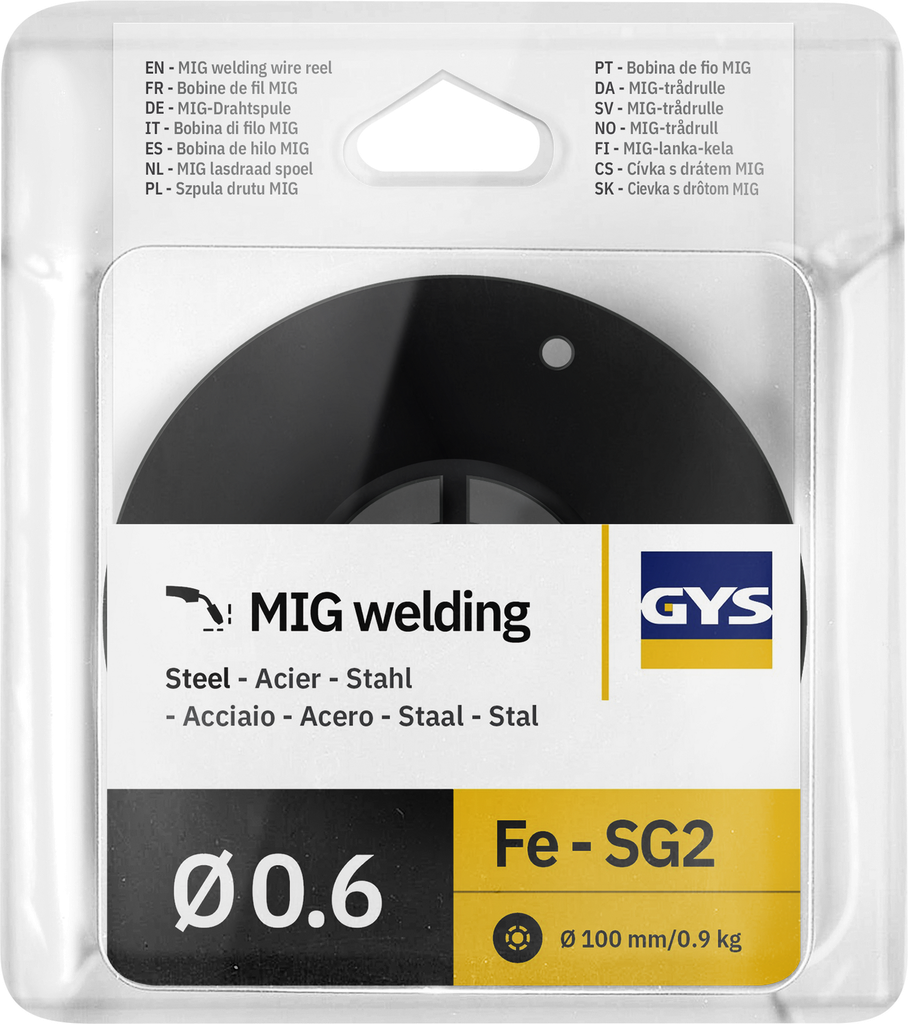MAG stieple spole, tērauds Ø0,6 - 0,9 kg D100 - ER70S-6 / G3Si1 (086593, GYS)