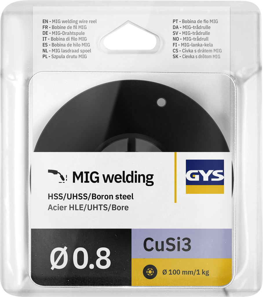 MIG viela ritė, CuSi3 Ø0,8 - 1 kg D100 - ERCuSi-A / S Cu6560 (086692, GYS)