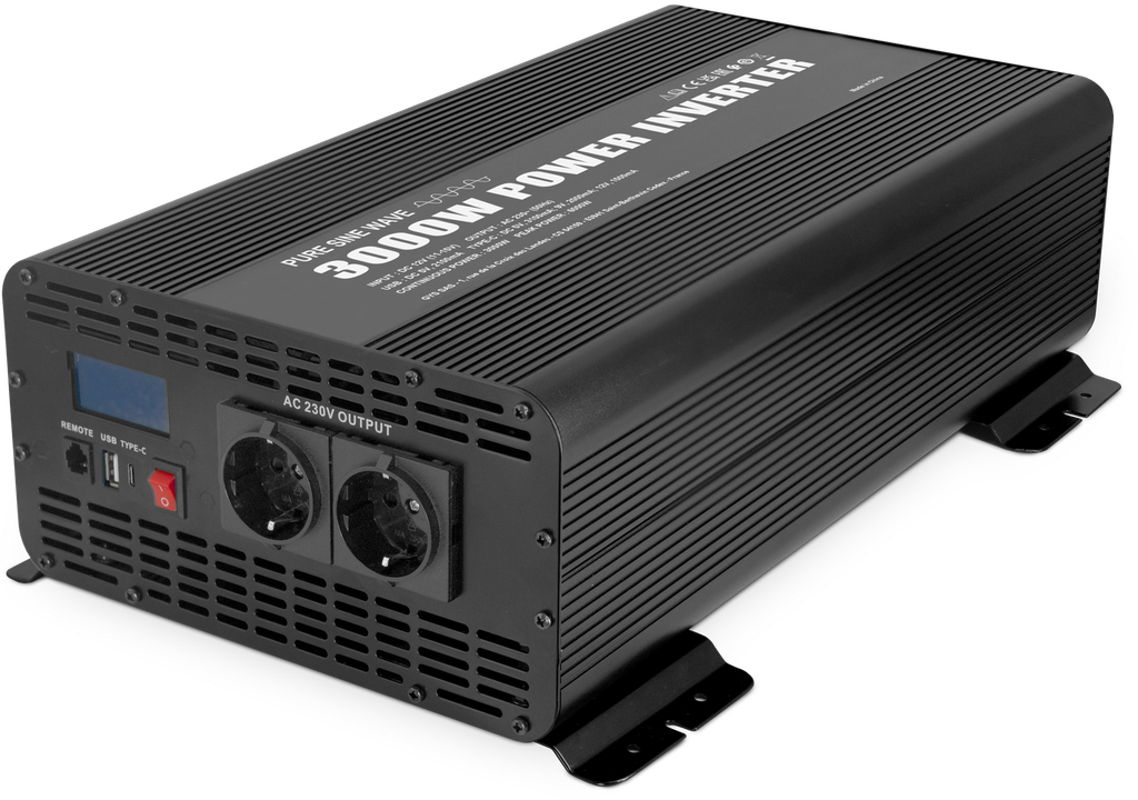 Voltage inverter PSW 3000W - 12V - with remote control screen (089853, GYS)