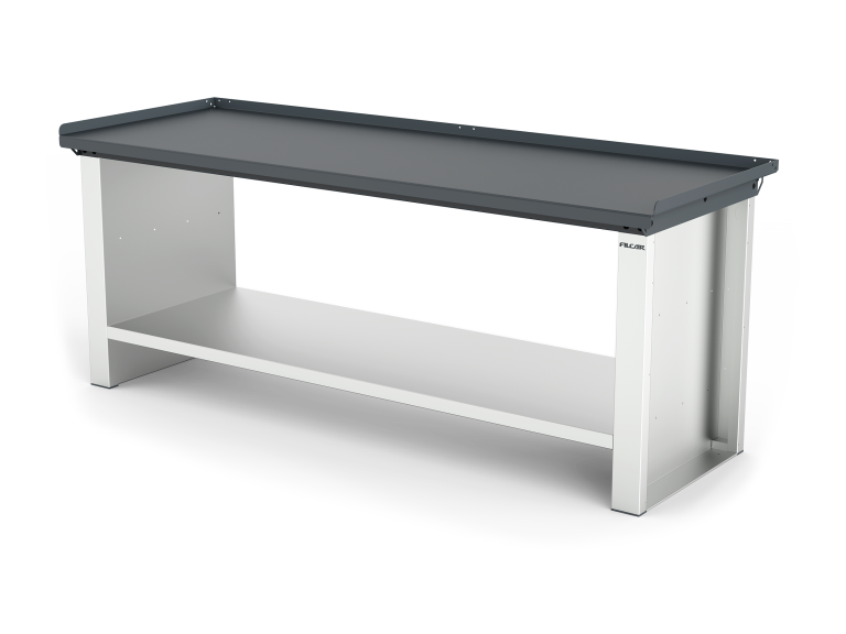 MONO workbench, fixed height, standard sides, anti-fall top, shelf 600 mm, 2000 mm, Filcar (ELFA-200-A1G, FILCAR)