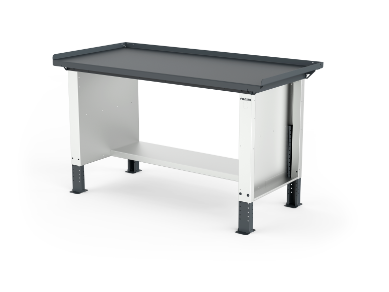 MONO workbench, adjustable height, standard sides, anti-fall top, shelf 300 mm, 1500 mm, Filcar (ELRA-150-A1M, FILCAR)