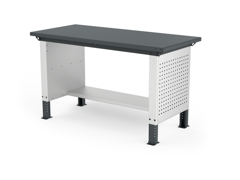 MONO workbench, adjustable height, closed sides, flat top, shelf 300 mm, 1500 mm, Filcar (ELRC-150-A2M, FILCAR)