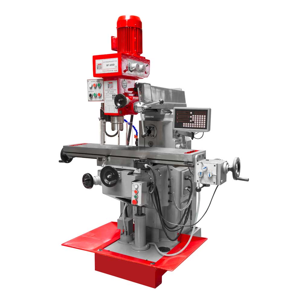 Universalios gręžimo-frezavimo staklės BF600D su 3 ašių DRO, 400 V (BF600D_400V, HOLZMANN)