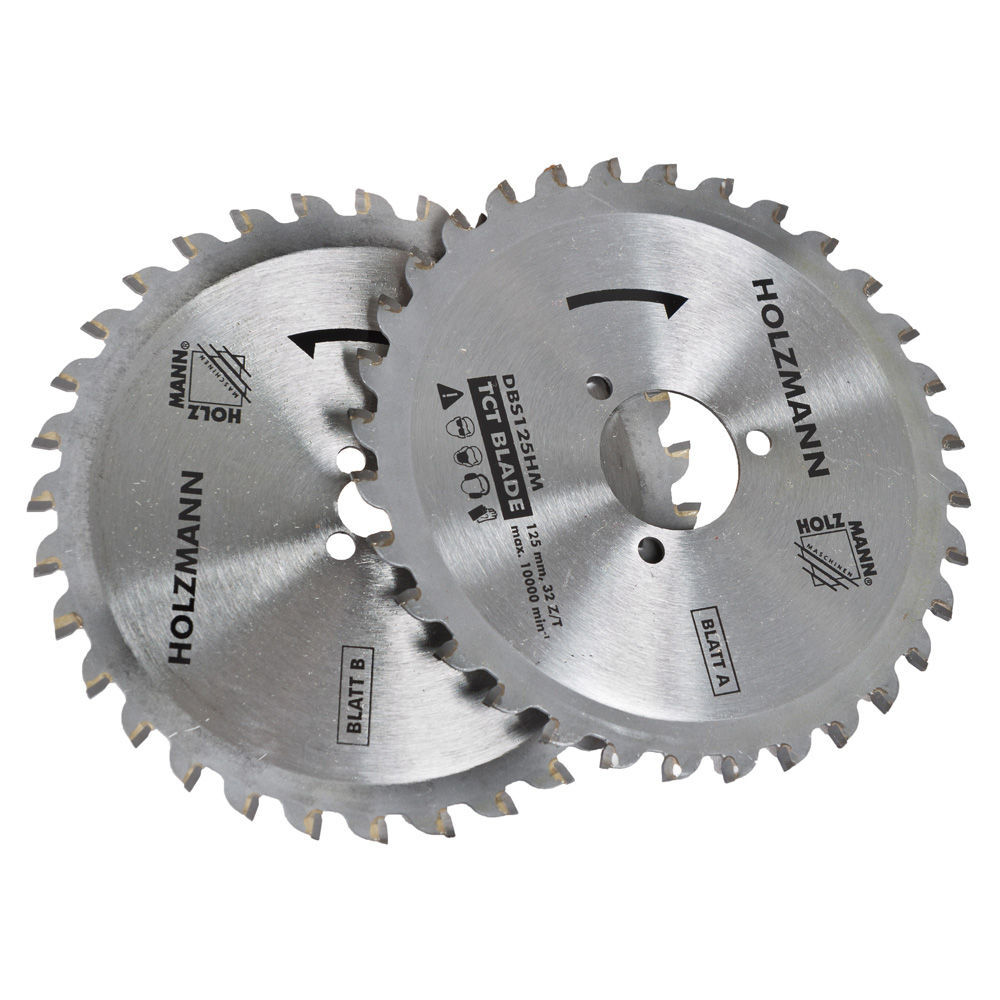TCT saw blade set for DBS125 saw, 2 pcs (DBS125HM, HOLZMANN)