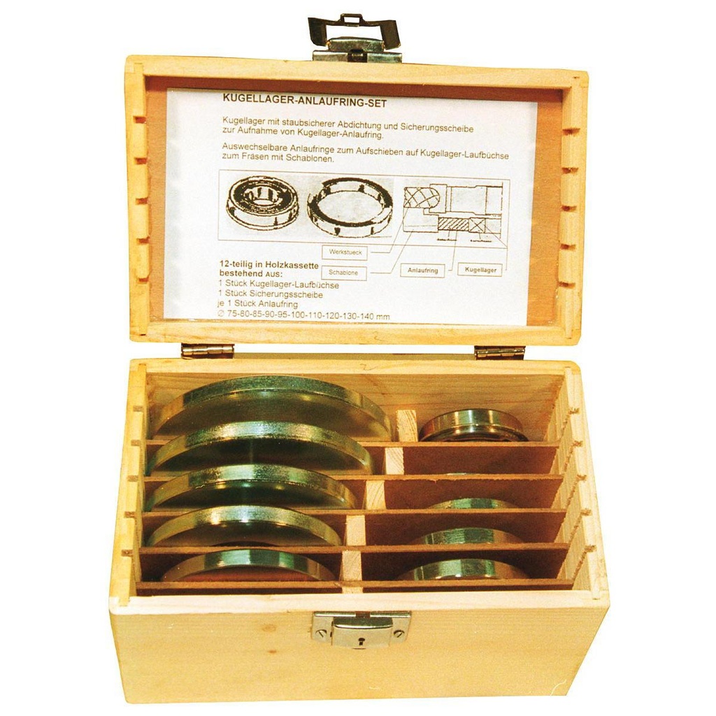 Guide ring set, 12 pcs, Ø75–140 mm, for 30 mm spindle (ARS12, HOLZMANN)