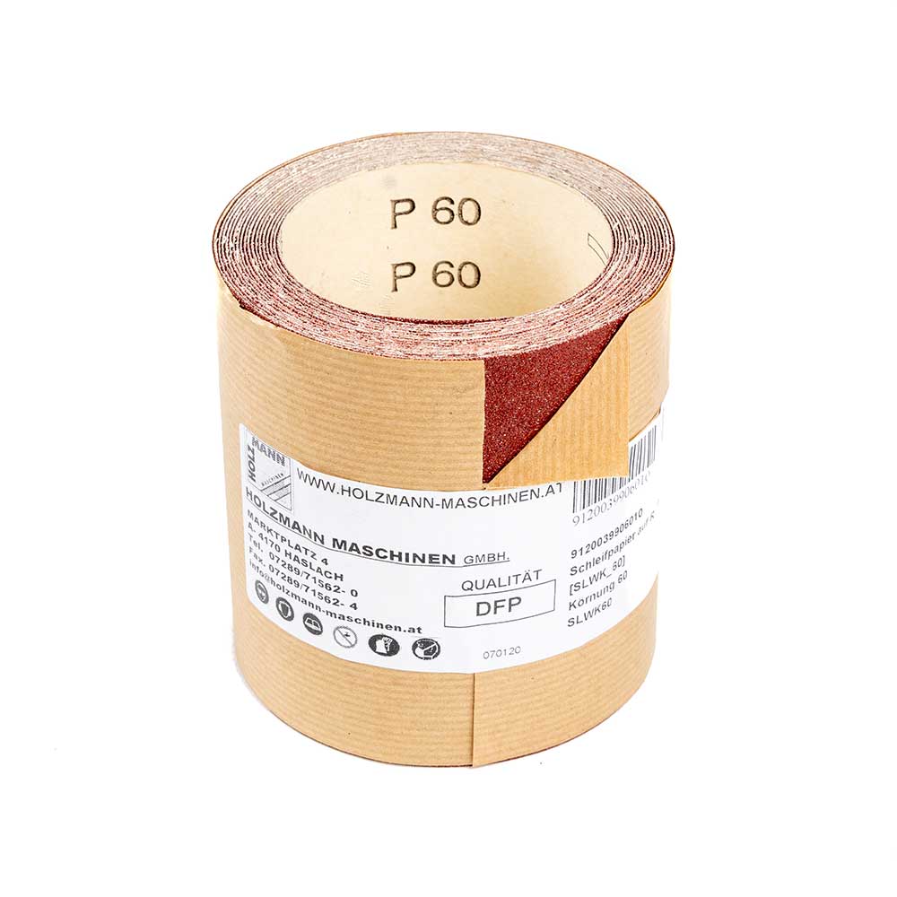 Šlifavimo popierius rulone 5m, grūdėtumas K60 (SLWK60, HOLZMANN)