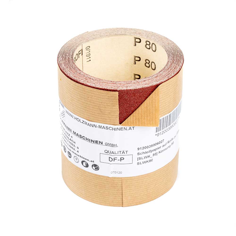 Šlifavimo popierius rulone 5m, grūdėtumas K80 (SLWK80, HOLZMANN)