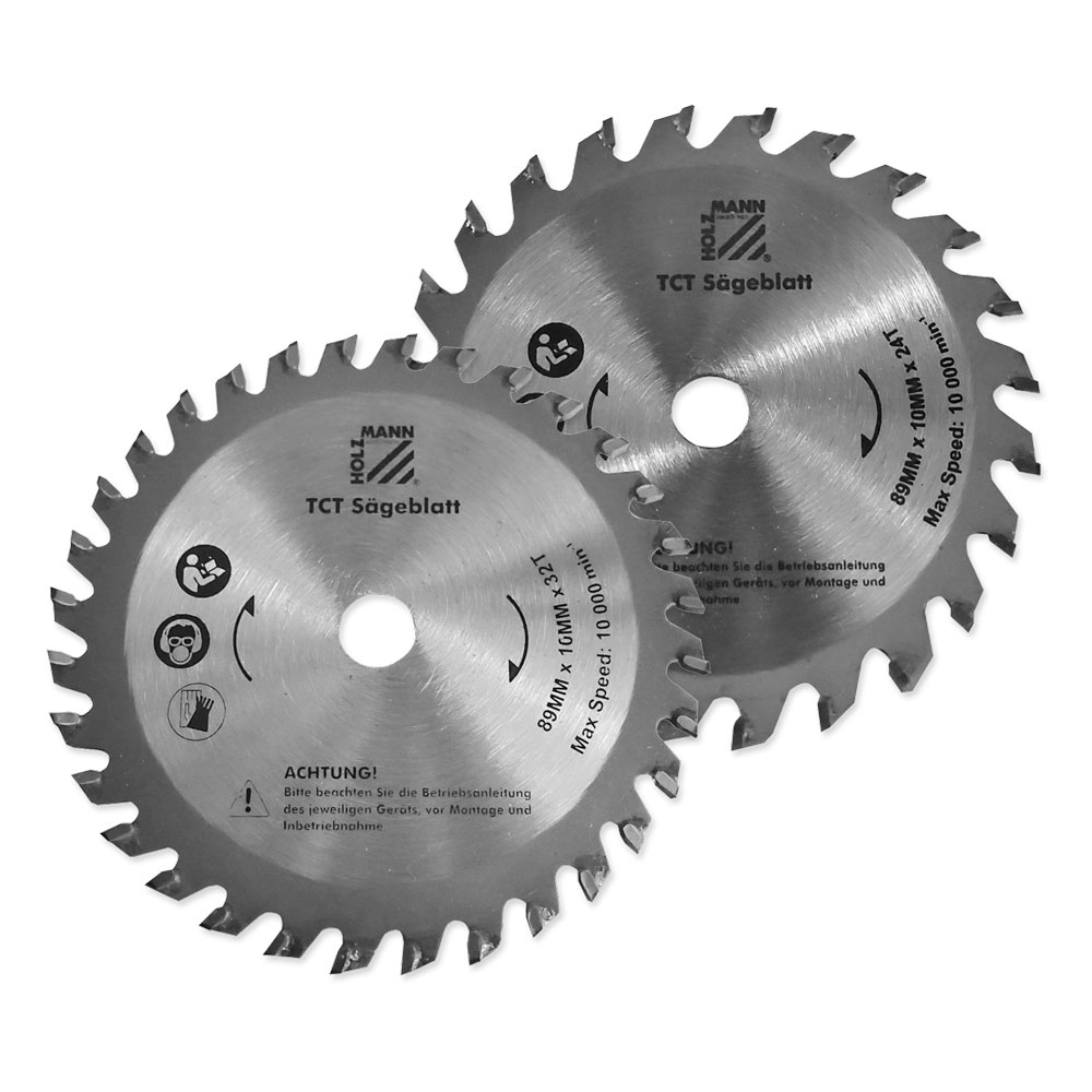 TCT saw blade set Ø89 mm, 2 pcs (KSB8910Z24/32/1+1, HOLZMANN)