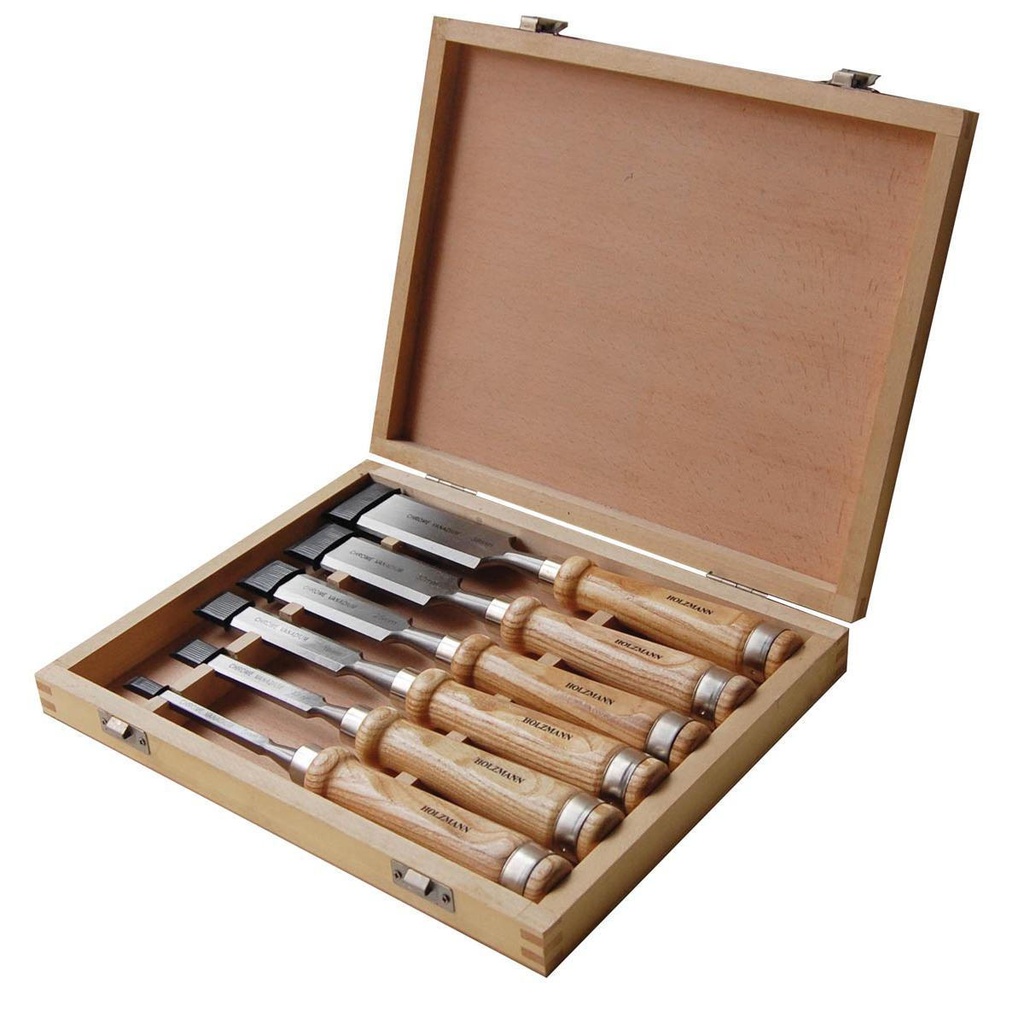 Wood turning chisel set 6 pcs (SES6TLG, HOLZMANN)