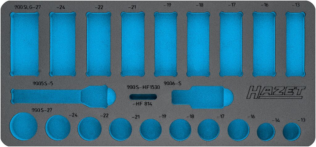 Divkomponentu putu ieliktnis instrumentiem 434×202×35 mm (163-405L, HAZET)
