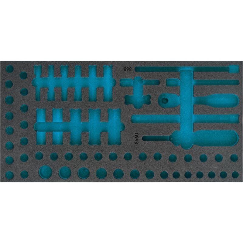 Divkomponentu putu ieliktnis instrumentiem 348×177×38 mm (163-490L, HAZET)