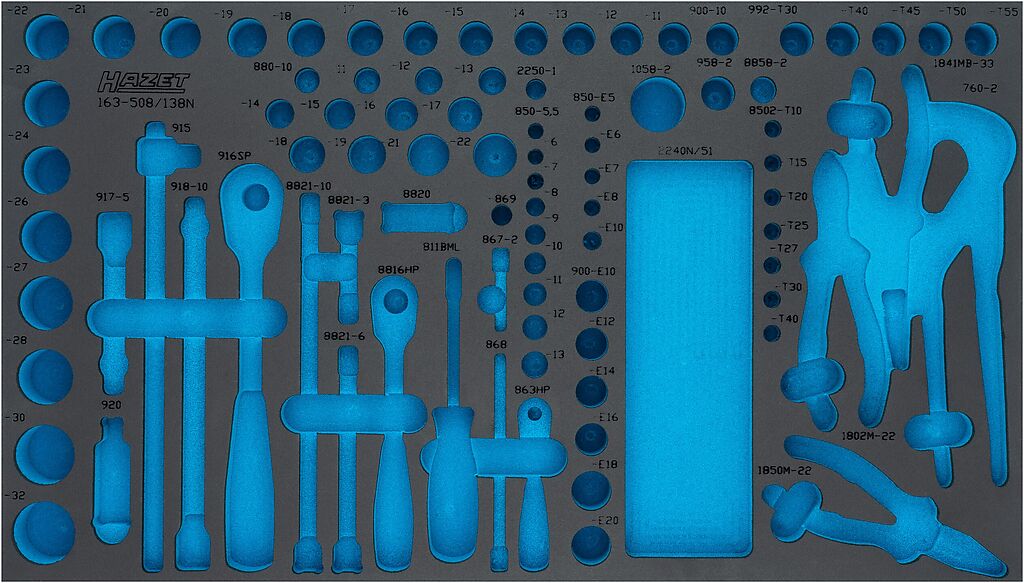 2-component soft foam insert 163-508LN, HAZET