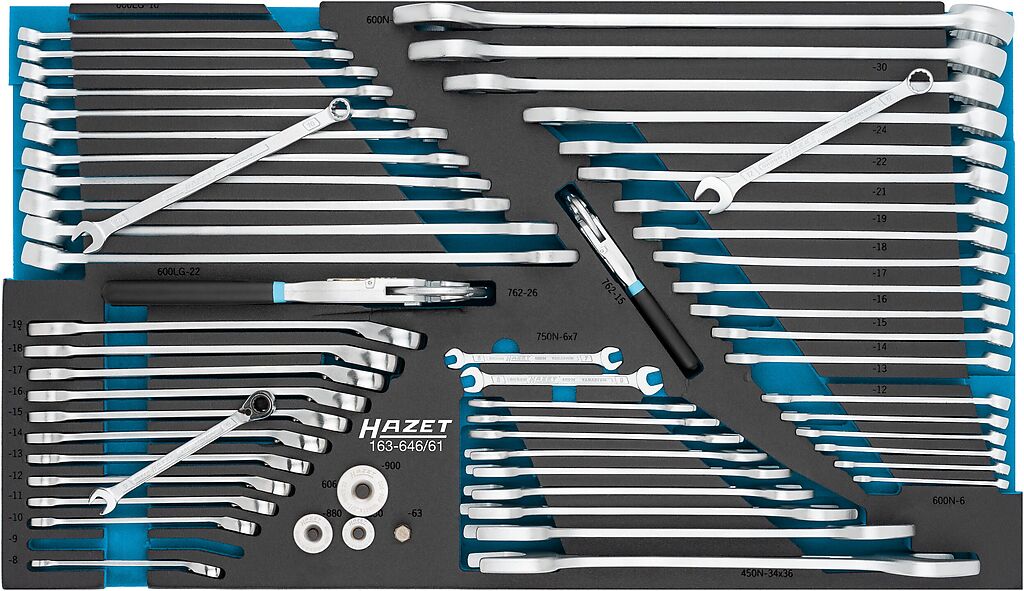 Wrench set, 61 pcs (163-646/61, HAZET)