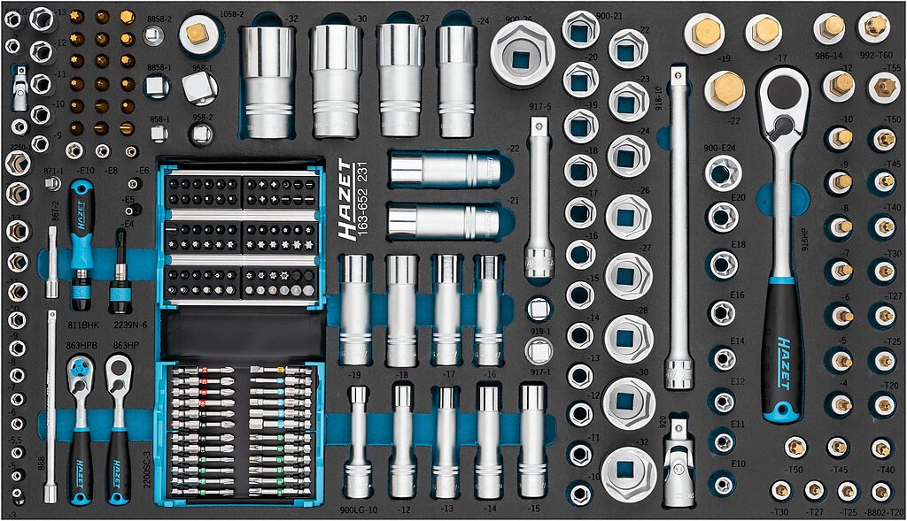 Tool set, 231 pieces, Smart Case (163-652/231, HAZET)