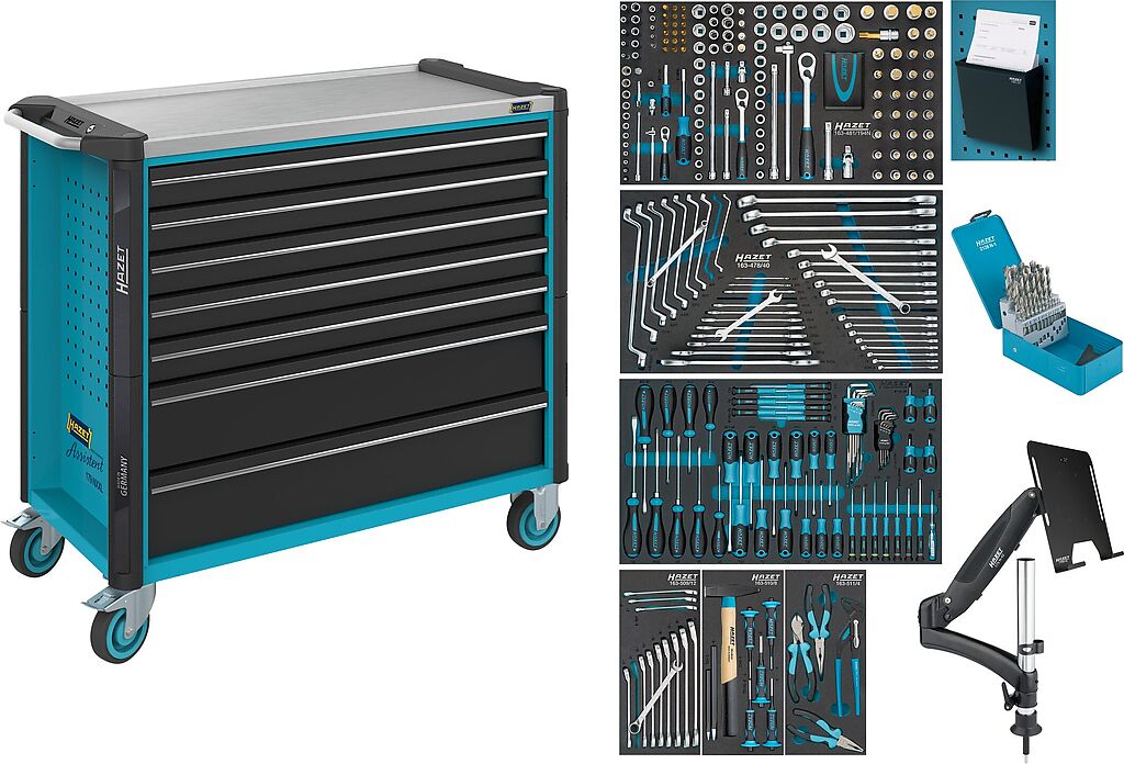 Instrumentu ratiņi Assistent ar instrumentu komplektu (179NXXL-7/342, HAZET)