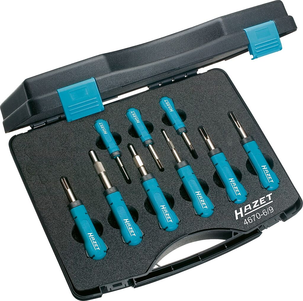 Cable release tool assortment (4670-6/9, HAZET)