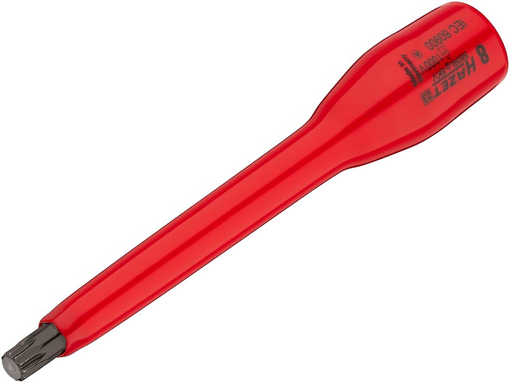 Insulated long XZN spline bit socket M8 1000 V (8808LG-8KV, HAZET)