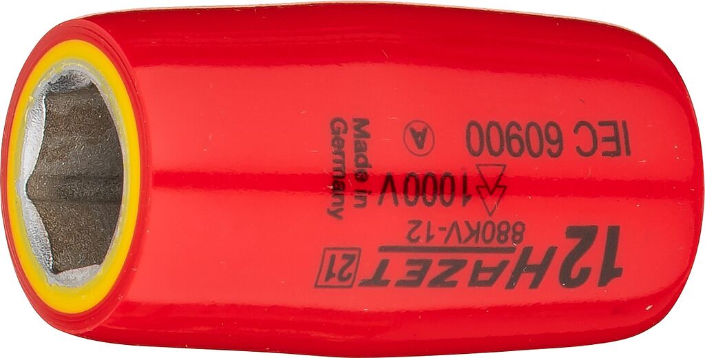 Muciņa, sešstūra, 12 mm, ar aizsargizolāciju (880KV-12, HAZET)
