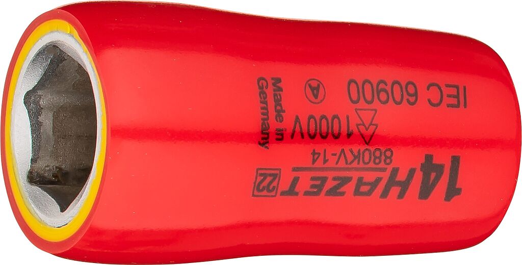 Muciņa, sešstūra, 14 mm, ar aizsargizolāciju (880KV-14, HAZET)