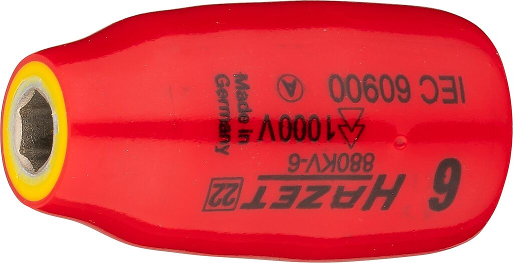 Muciņa, sešstūra, 6 mm, ar aizsargizolāciju (880KV-6, HAZET)