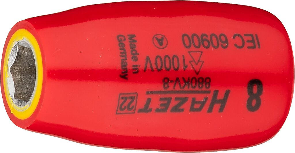 Galvutė šešiakampė, izoliuota 1000 V, 8 mm, 3/8 col. (880KV-8, HAZET)
