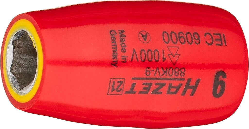 Galvutė šešiakampė, izoliuota 1000 V, 9 mm, 3/8 col. (880KV-9, HAZET)