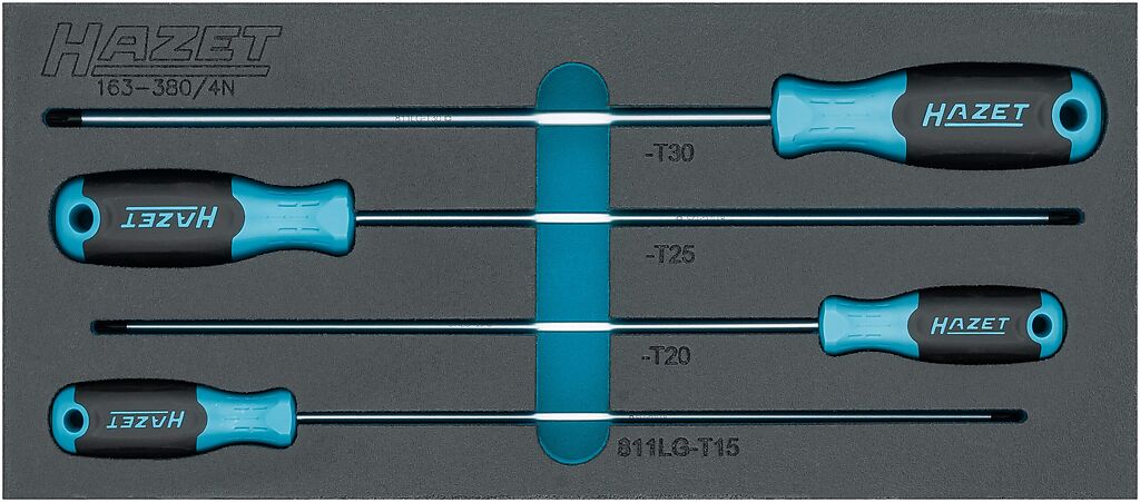 Atsuktuvų rinkinys TORX®, 4 vnt. (163-380/4N, HAZET)
