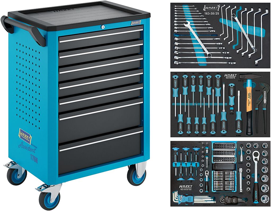 Tool trolley with tool assortment, 193 pcs (176N-7/193, HAZET)