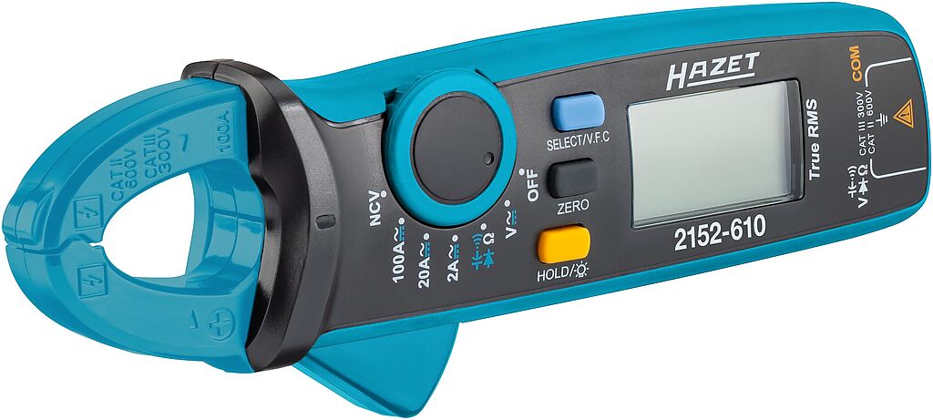 Digital current clamp meter, L x W x H: 34 mm x 60 mm x 175 mm 2152-610, HAZET