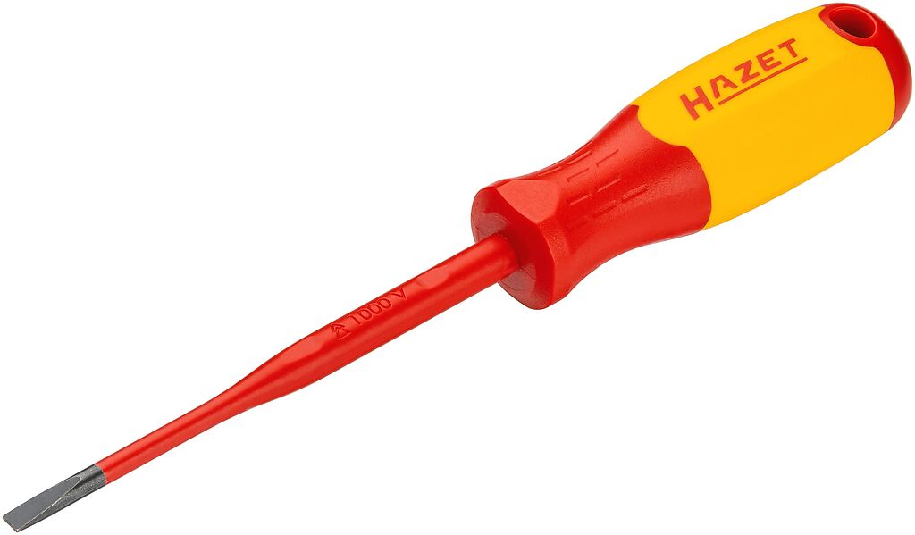 Slotted screwdriver for electricians, with protective insulation, 0.8 x 4 mm (811KV-40, HAZET)
