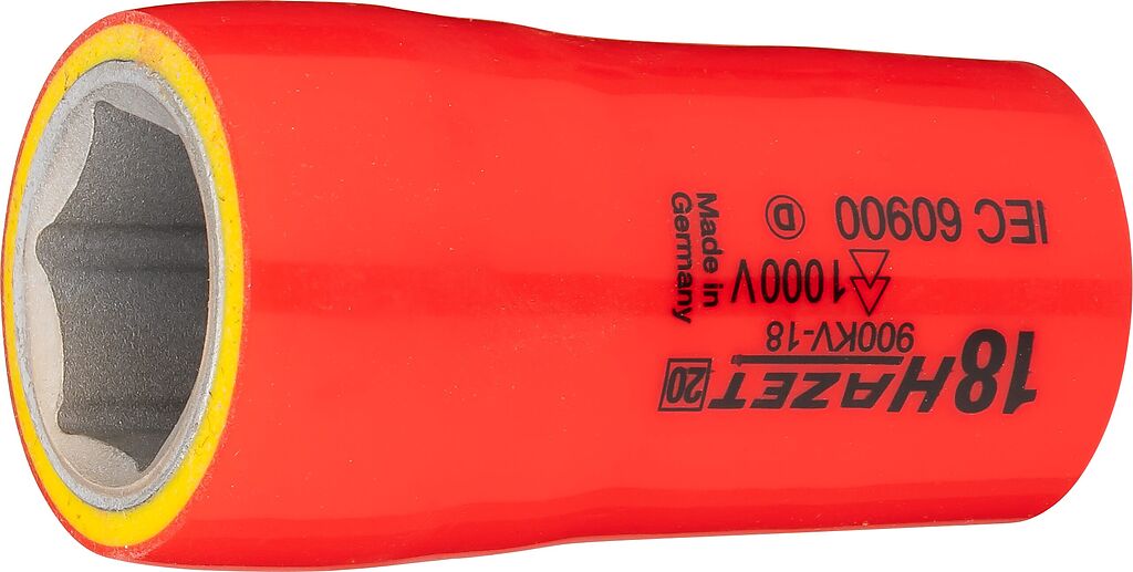 Socket, hexagon, with protective insulation, 18 mm, 1/2 inch (900KV-18, HAZET)