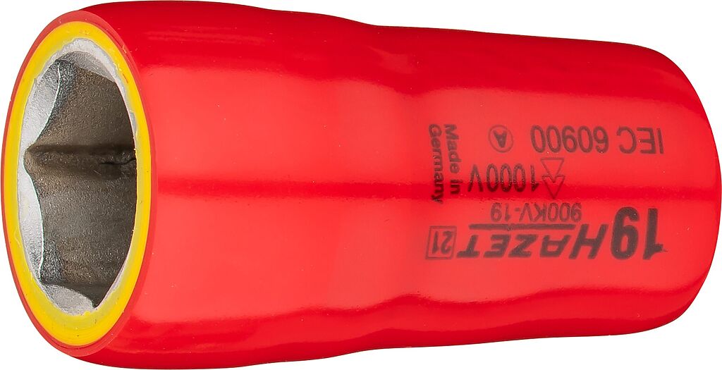 Galvutė, šešiakampė, su apsaugine izoliacija, 19 mm, 1/2 col. (900KV-19, HAZET)