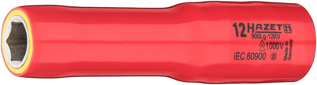 Socket, hexagon, long, with protective insulation, 12 mm (900LG-12KV, HAZET)