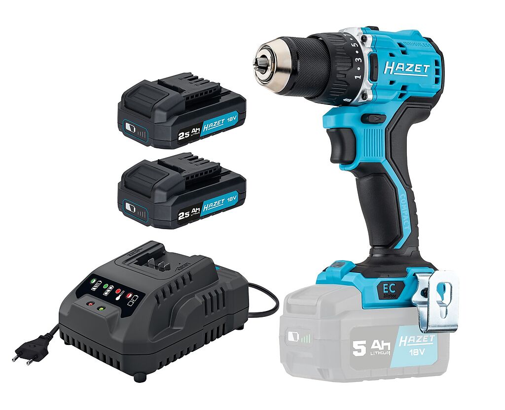 Cordless drill, L x W x H: 149 mm x 69 mm x 208 mm, 4-pieces 9530-1/4, HAZET