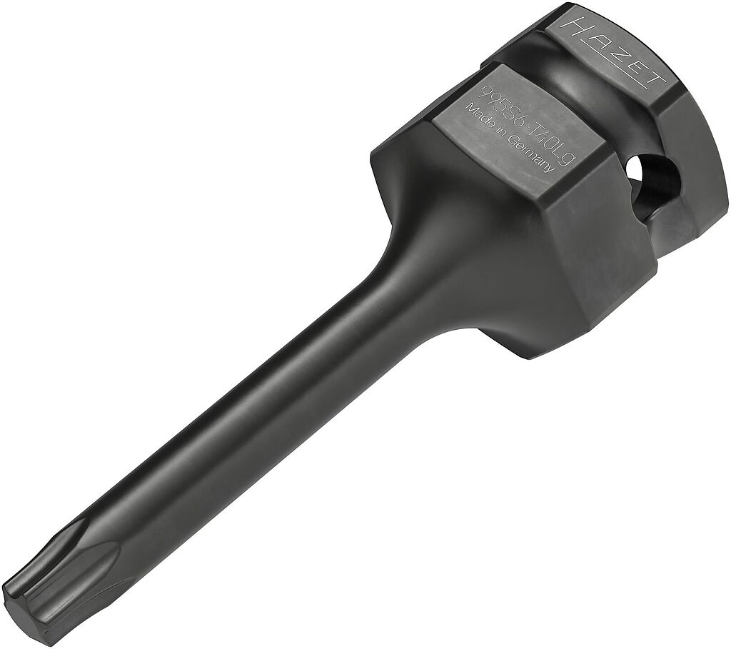 Smūginė galvutė 1/2", 24 mm, vidinis TORX, dydis T40, ilga 75 mm 995S6-T40LG, HAZET